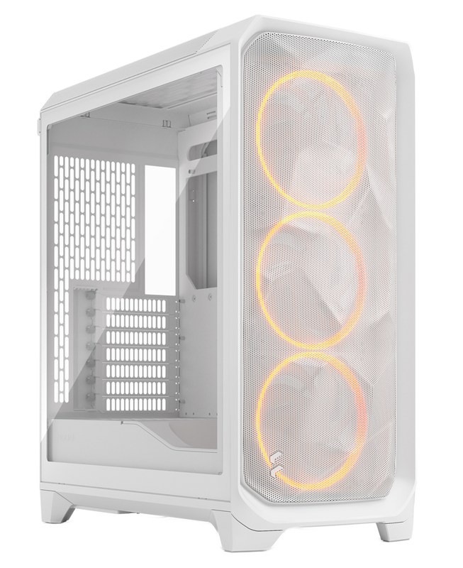 Počítačová skriňa FRACTAL DESIGN Meshify 3 RGB TG, biela farba.