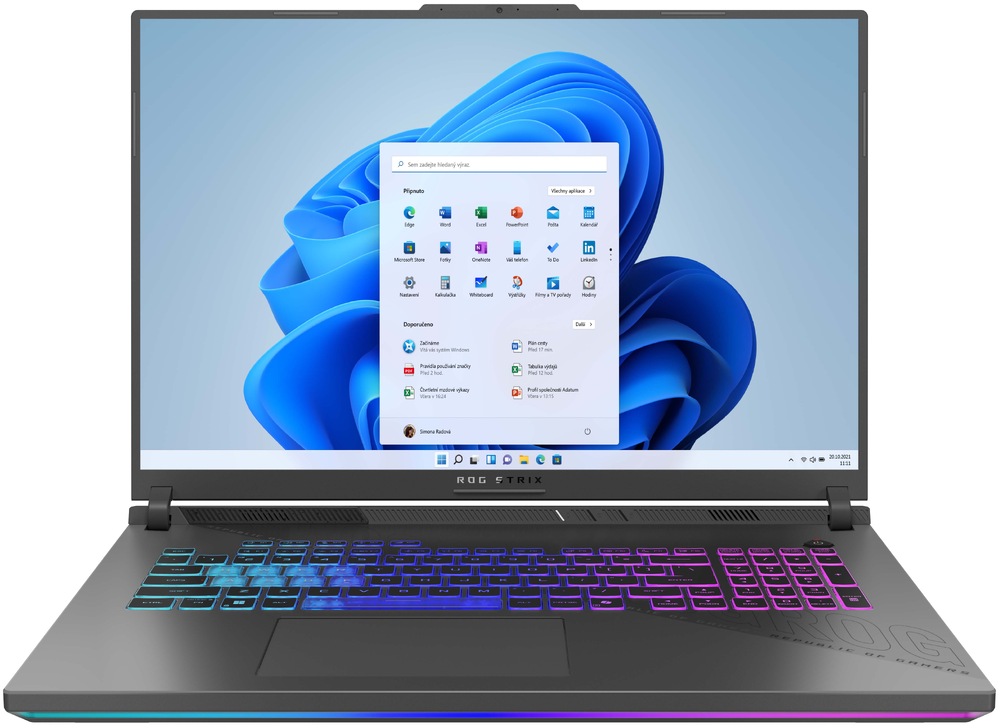 Asus ROG Strix G18 G814 v šedom prevedení.