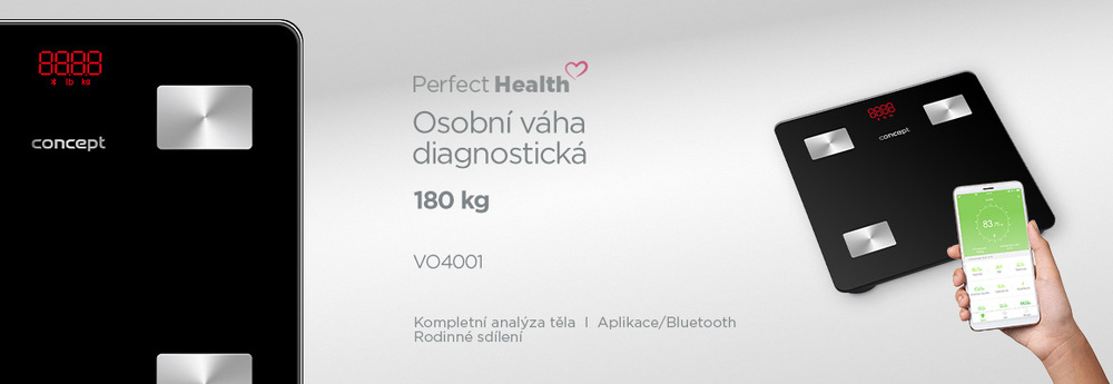 Osobná váha Concept Perfect Health VO4001 čierna Osobná váha Concept Perfect Health VO4001 čierna