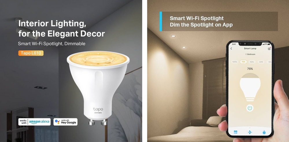 Inteligentná žiarovka TP-Link Tapo L610, Smart Wi-Fi, GU10, 2,9 W, teplá biela TP-Link Tapo L610
