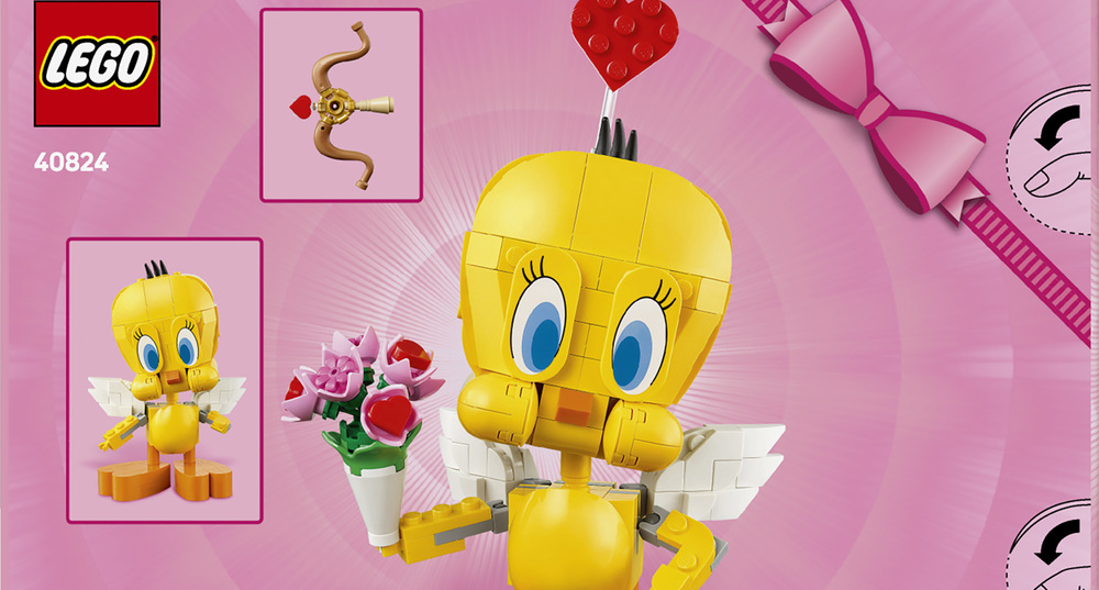 Stavebnica LEGO® Looney Tunes™ 40824 Roztomilý Tweety Pohyblivá hlava, krídla, chvost aj nohy umožňujú Tweetyho nastavovať do rôznych zábavných póz podľa nálady