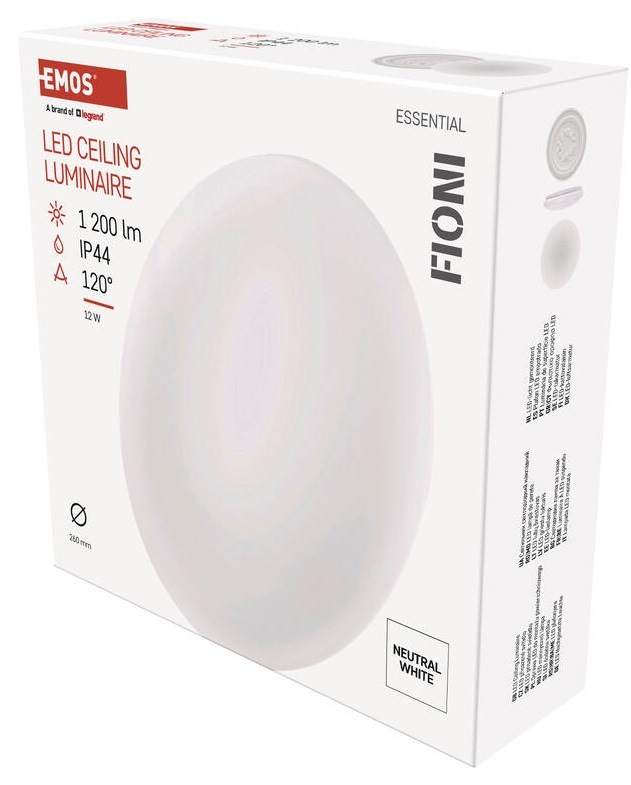 LED stropné svietidlo EMOS Fioni, 26 cm, 12 W biele BENZM1120_02
