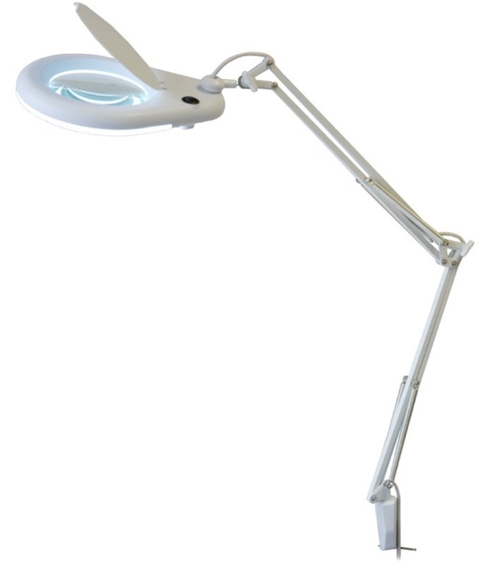 Stolná lampa Geti lupa GDM03E, 3 dioptrie biela