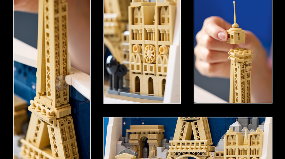 Stavebnica LEGO® Architecture 21064 Paříž – město lásky Model zachytáva Eiffelovú vežu, Notre-Dame, Víťazný oblúk, Louvre i panorámu Paríža v jednom obraze.