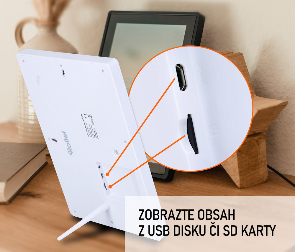 Elektronický fotorámček Rollei Smart Frame WiFi 100 biely Elektronický fotorámček Rollei Smart Frame WiFi 100 biely