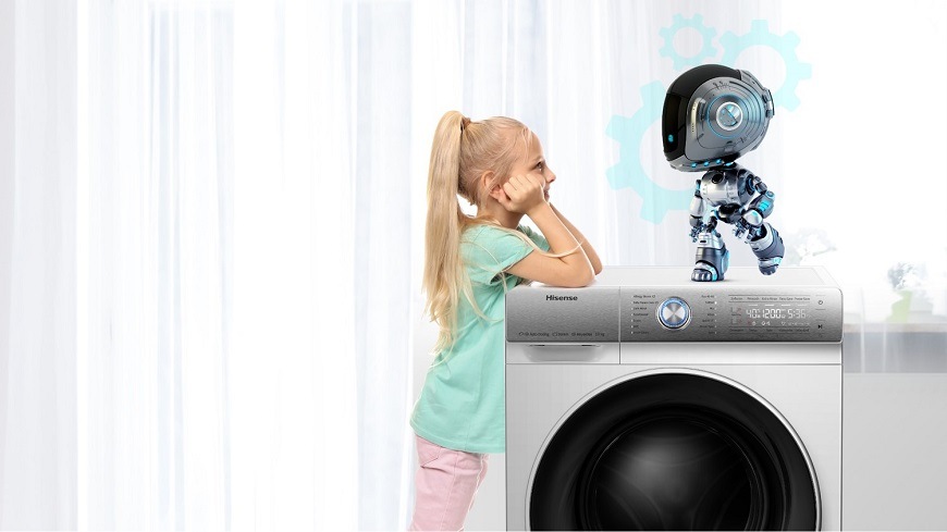 Vopred plnená práčka Hisense WFQE7014EVM, biela, automatická diagnostika