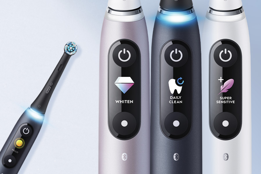 Zubná kefka Oral-B iO Series 9 Black Special Edition čierny BRAIO9BKSE, Zobrazenie rôznych čistiacich režimov zubnej kefky na prehľadnom displeji.