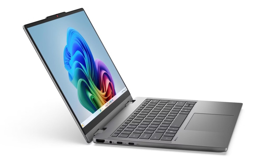 Notebook Lenovo IdeaPad 5 2-in-1 14IPH11 sivý Otvorený a zapnutý notebook Lenovo IdeaPad 5 14IPH11 otočený doprava