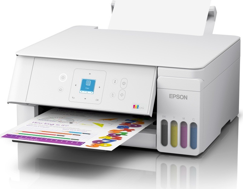 Tlačiareň multifunkčná Epson EcoTank L3366 biela Multifunkčná tlačiareň Epson EcoTank pri tlači farebného dokumentu
