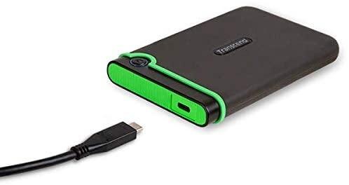 Externý pevný disk Transcend StoreJet 25M3C 2TB, USB-C (3.1 Gen 1) sivý/zelený