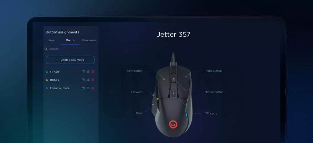 Myš Lorgar Jetter 357 čierna Lorgar Jetter 357