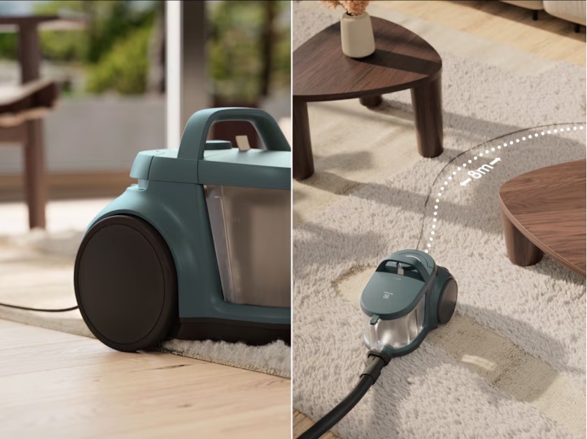 Mäkké kolieska a 5 metrov dlhý prívodný kábel modelu Electrolux EL31C2OG