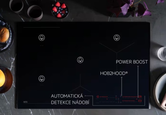 Indukčná varná doska AEG série 8000 TI64IB30FB čierna AEG TI64IB30FB dotykové ovládanie