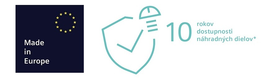 Logo pro kávovary Siemens: vyrobeno v Evropě, 10 let dostupnost náhradních dílů