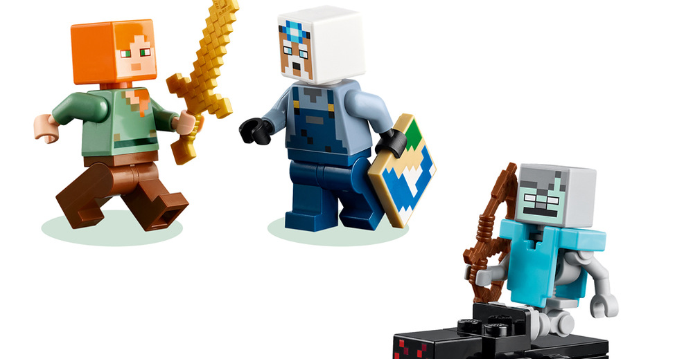 Stavebnica LEGO® Minecraft® 21277 Krumpáčový důl Model meria cez 22 × 16 × 14 cm a vďaka aplikácii LEGO Builder sa ľahko stavia aj vystavuje.
