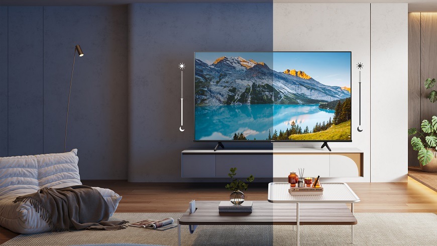 Televízor Hisense 50E7NQ Televízia Hisense 50E7NQ, Adaptívny svetelný senzor