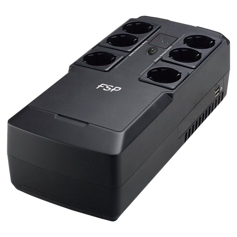 Záložný zdroj FSP NanoFit 600, 600VA/360 W, 2xUSB power, LED, offline