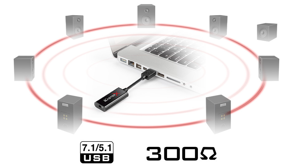 Zvuková karta Creative Sound Blaster X G1 Zvuk 7.1 pre zvukovú kartu Creative Sound Blaster X G1