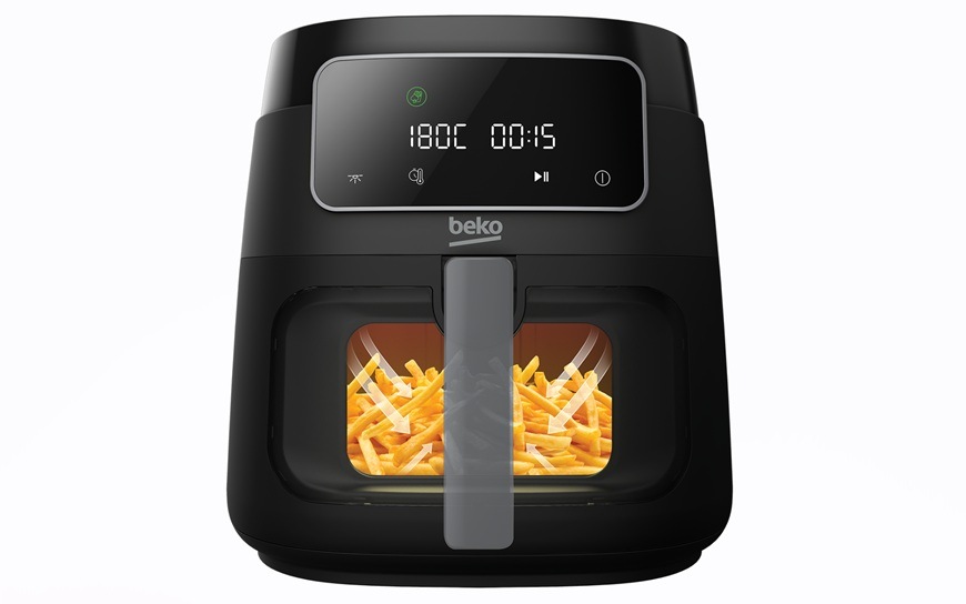 Fritéza teplovzdušná Beko FRL 3374B ExpertFry XXL čierna Detail obrázku fritézy.