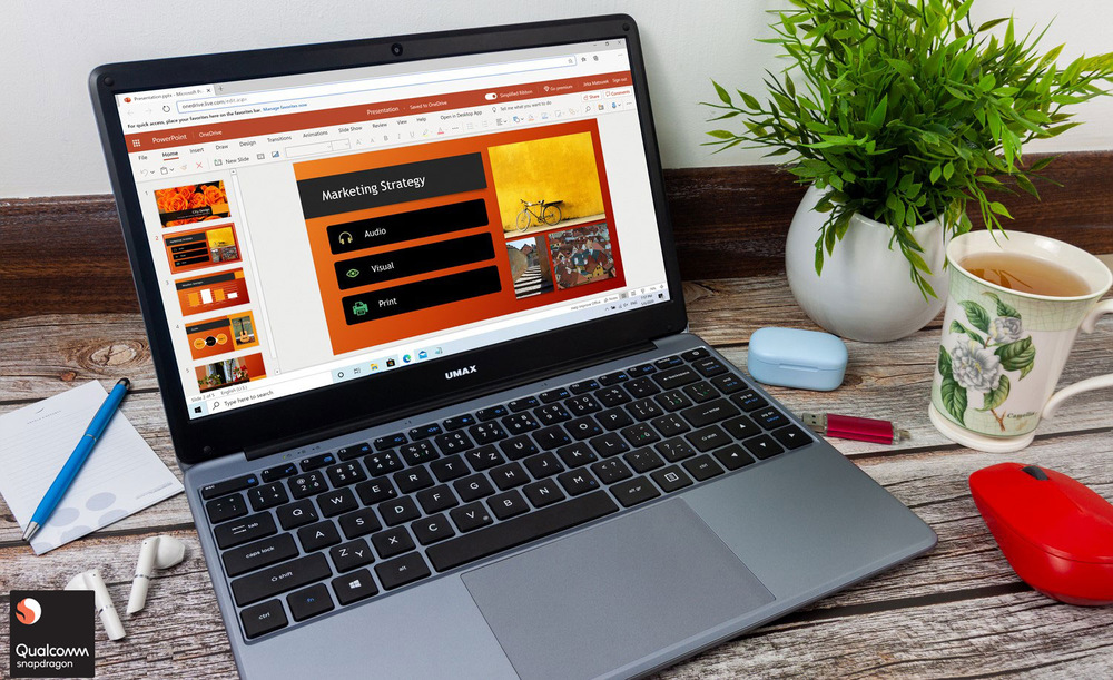 Notebook Umax VisionBook 14WQ LTE sivý