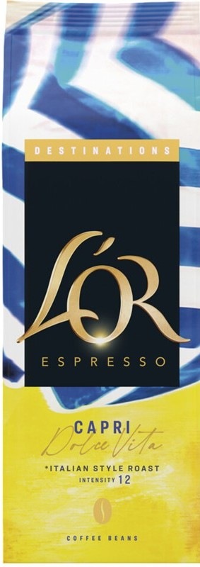 Káva zrnková L'OR CAPRI 450 g je zmesou arabiky a robusty