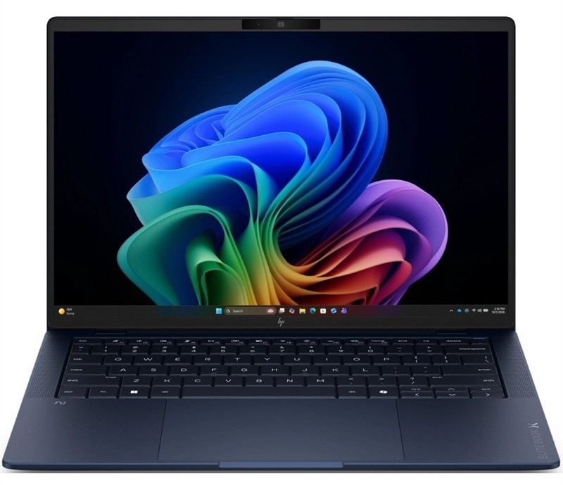 Otvorený a zapnutý notebook HP EliteBook X G2i spredu