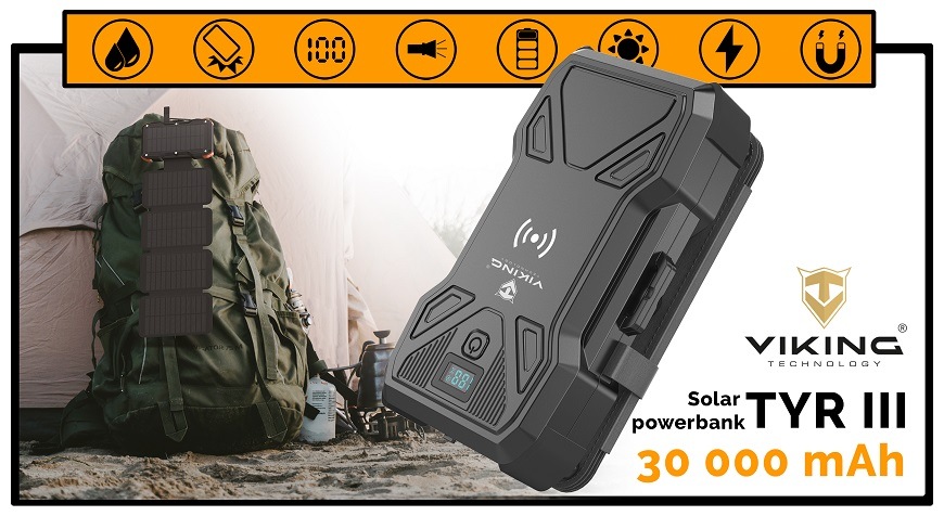 Powerbank Viking TYR III, 30 000mAh čierny