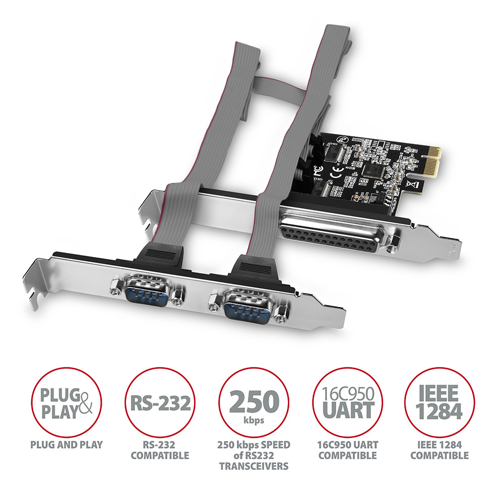 Radič Axagon PCEA-PSN - 1x LPT + 2x RS232