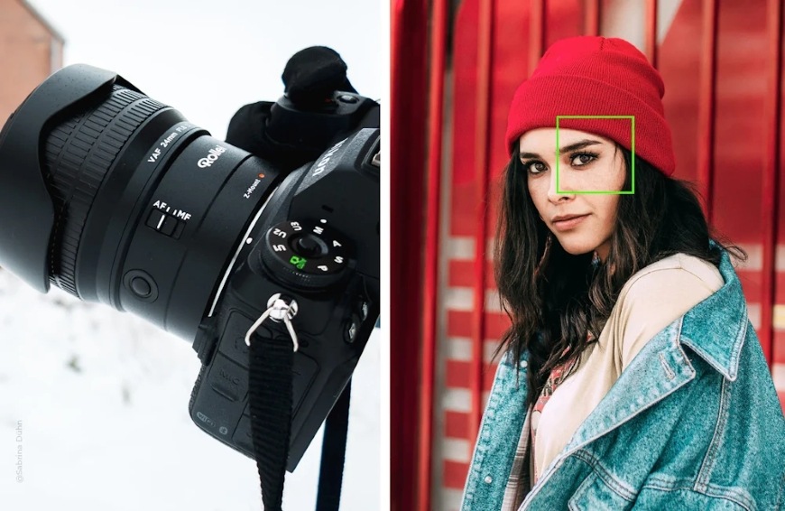 Portrét ženy urobený pomocou objektívu Rollei 24 mm AF f/1.8 s automatickým zaostrovaním