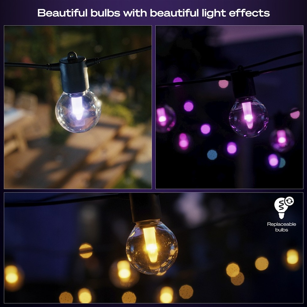 Párty osvetlenia Philips Hue Festavia globe, Bluetooth, White and Color Ambiance, 7 m PHI929004581801_08