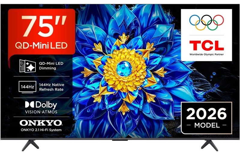Televízia TCL 75P8L s uhlopriečkou 189 cm.