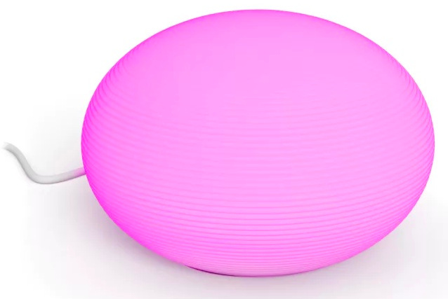 Stolové svietidlo Philips Flourish Hue table EU/UK 1xA60 WCA biele/sklo Stolové svietidlo Philips Flourish so skleneným tienidlom nasvieteným ružovým svetlom