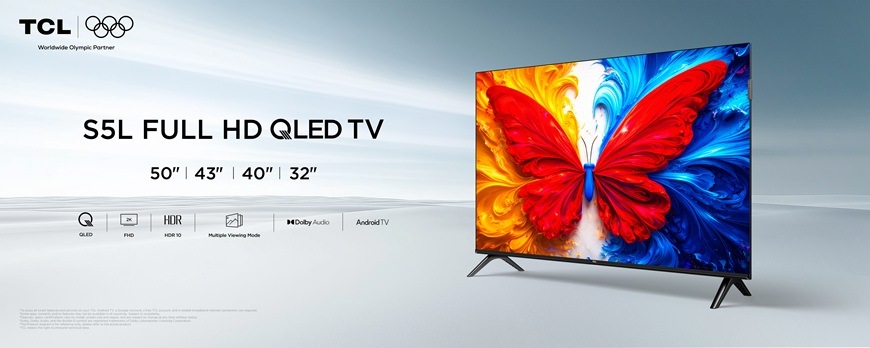 Televízor TCL 43S5L Televízia TCL 43S5L prináša Full HD QLED obraz s výraznými farbami, podporou HDR10 a elegantným bezrámčekovým dizajnom pre každodenné sledovanie filmov, seriálov aj televízneho vysielania.
