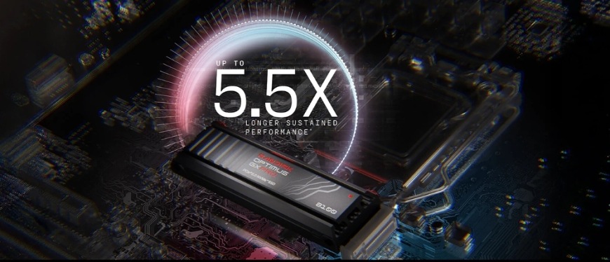 SSD SANDISK Optimus GX PRO 8100 2 TB Heatsink - PCIe 5.0 (NVMe) čierny SSD SANDISK Optimus GX PRO 8100 Heatsink s grafikou dlhodobej výdrže výkonu