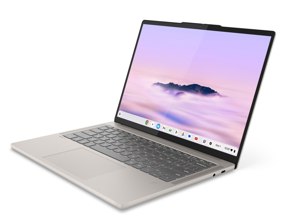 Notebook Lenovo Chrome 14M9610 béžový Lesklý 14-palcový dotykový OLED displej ponúka detailné rozlíšenie 1920 × 1200 px pre dokonale ostrý text aj video.