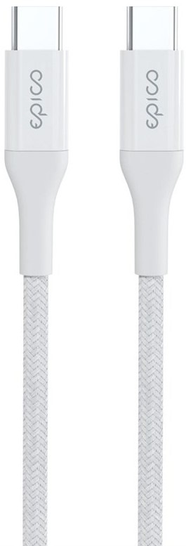 Kábel Epico USB-C/USB-C, PD 100 W, 0,3 m - biely