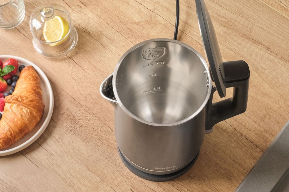 Rýchlovarná kanvica Sencor SWK 0800GY, 1,7 l nerez Kvalitní materiál pro dlouhou životnost