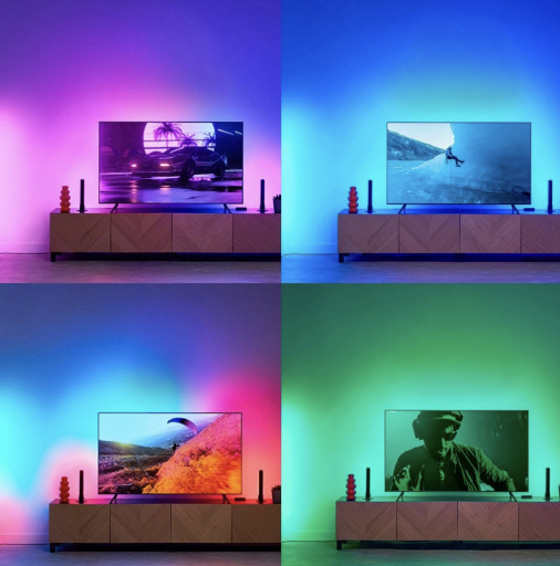 LED pásik Philips Smart LED HDMI 2.0 Sync box kit 40"-50" EU čierny Farebné podsvietenie televízora sa mení podľa závodnej hry, prírody, športu a hudobného videa