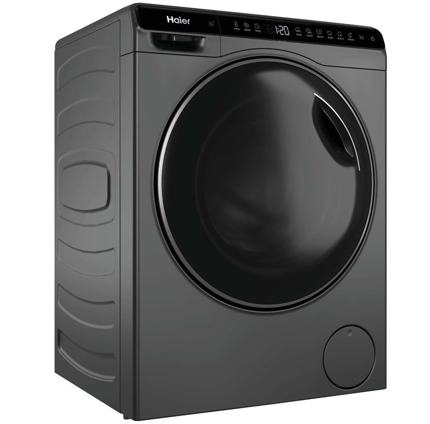 Práčka Haier HW50-BP12307GU1S antracitová farba Práčka Haier HW50-BP12307GU1S zatvorená predná strana