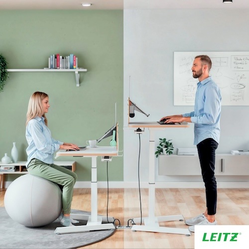 Elektrický stôl Leitz Ergo biely „“