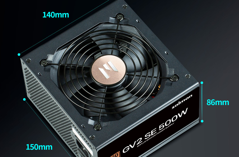 Zdroj Zalman GV2 SE 600W čierny Kompaktný ATX formát zaručuje jednoduchú inštaláciu a širokú kompatibilitu so skriňami