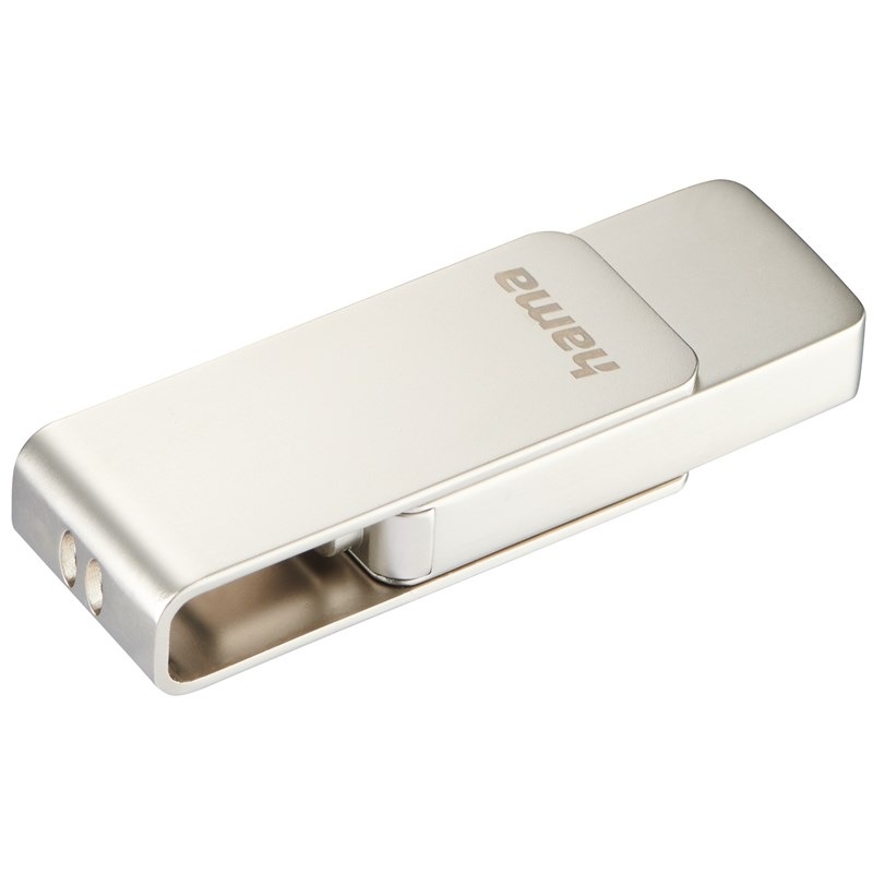 USB flashdisk Hama Uni-C Rotate Pro 64 GB strieborný