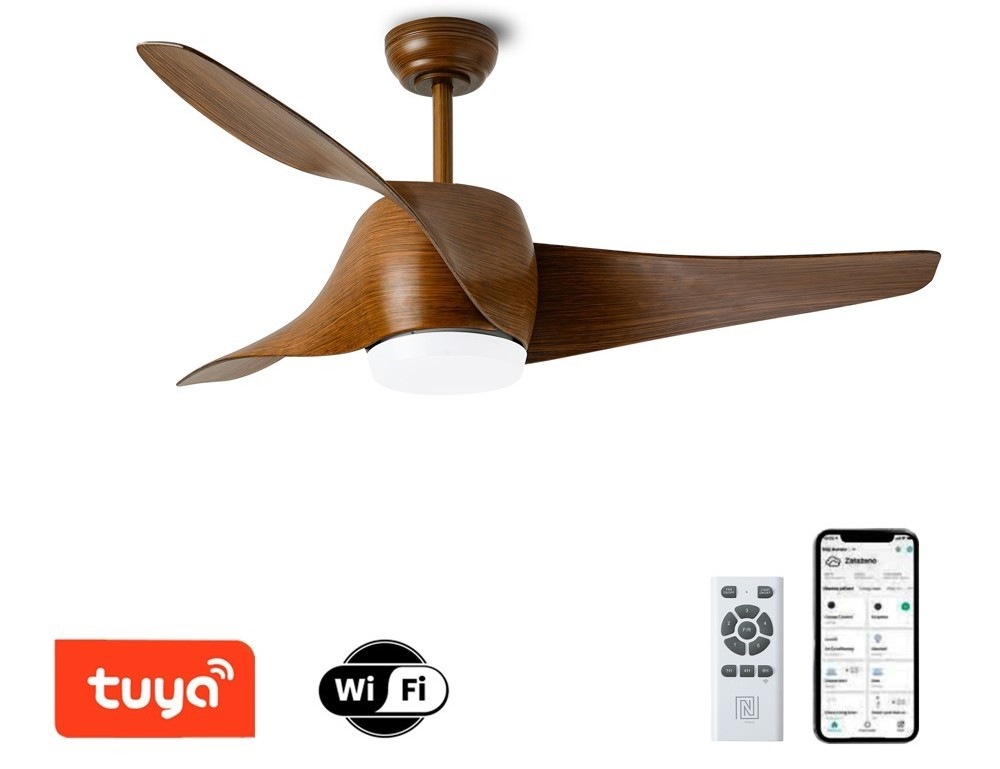 LED stropné svietidlo IMMAX NEO LITE WAVE SMART LED s ventilátorom, 18W, Wi-Fi, TUYA hnedé Stropné svietidlo IMMAX NEO LITE WAVE SMART LED s ventilátorom, 18W, Wi-Fi, TUYA - hnedé