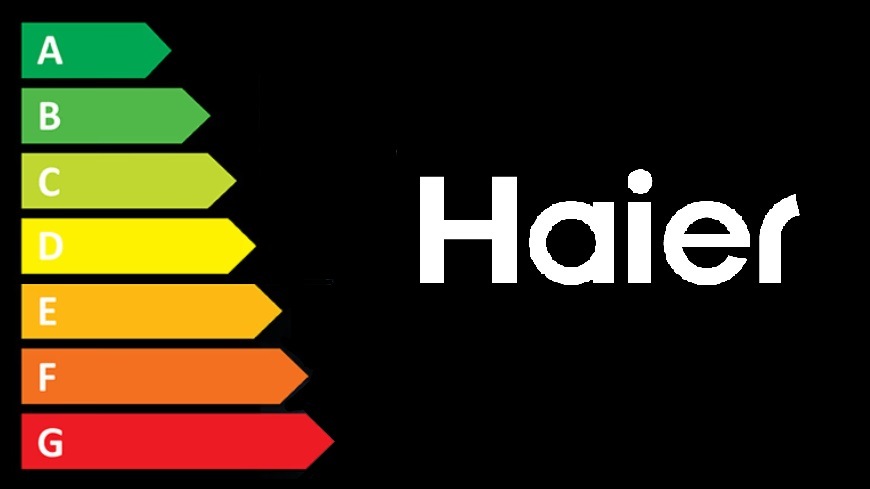 vstavaná chladnička haier EHBQW5518E energetická stupnica a logo haier