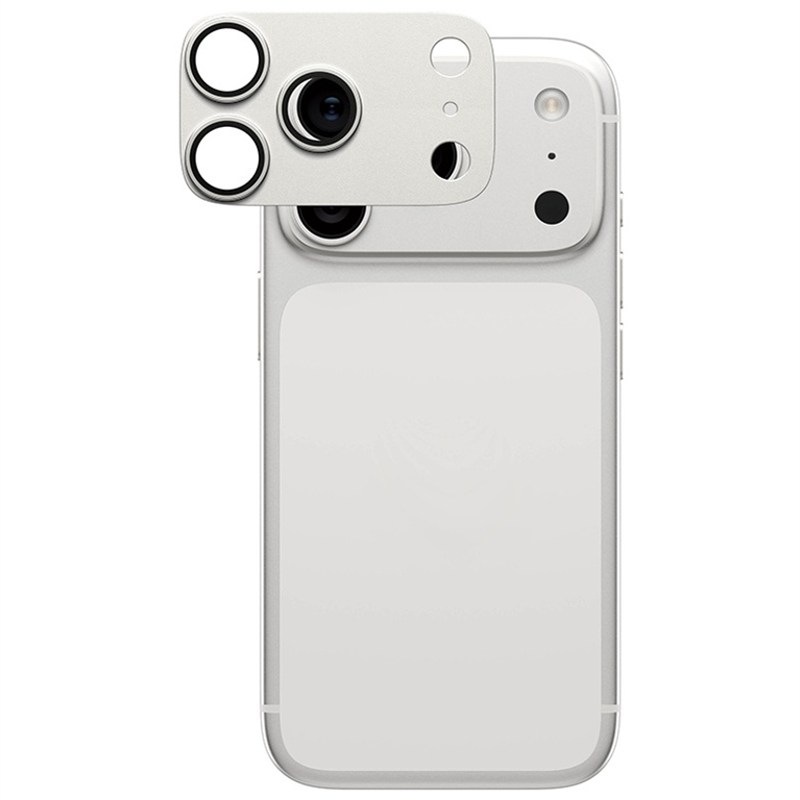 Hliníková ochrana fotoaparátu PanzerGlass FENDER na Apple iPhone 17 Pro - strieborné