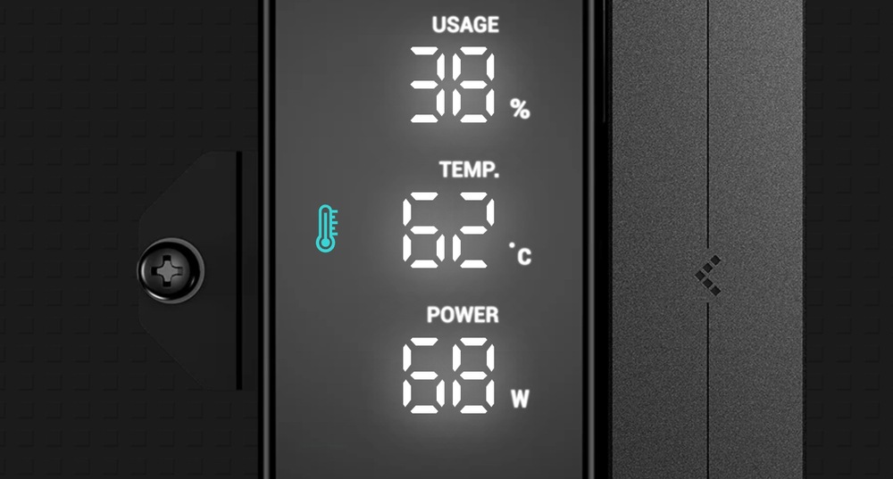 Chladič CPU DeepCool AK400 Digital Pro White biely V prednej časti chladiča DeepCool AK400 Digital Pro White je umiestnený displej s prehľadnými informáciami