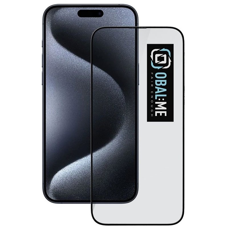 Tvrdené sklo Obal:Me 5D na Apple iPhone 15 Pro - čierne