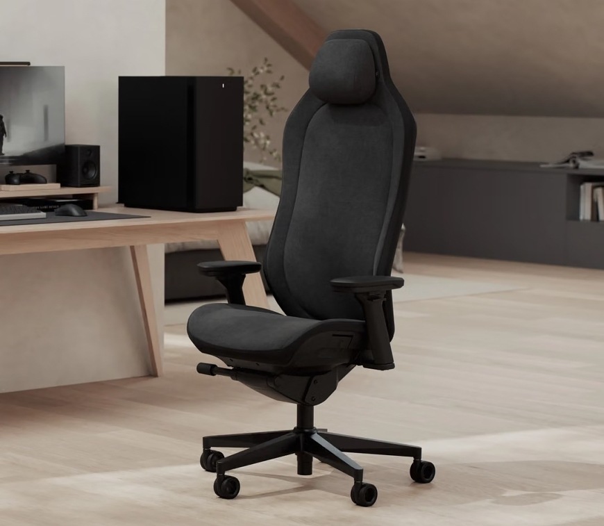 Herná stolička FRACTAL DESIGN Refine 2 Fabric Dark čierna Herné stoličky FRACTAL DESIGN Refine 2 Fabric Dark v modernom pracovnom a hernom interiéri