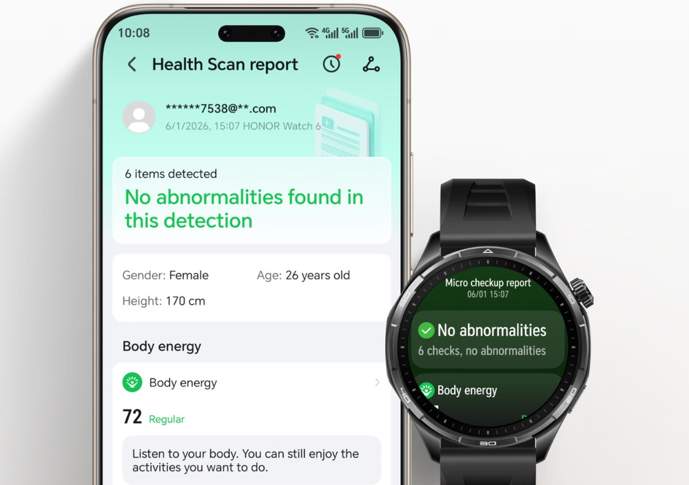 Inteligentné hodinky HONOR Watch 6 hnedé Honor Watch 6 pokročilo sledujú váš zdravotný stav
