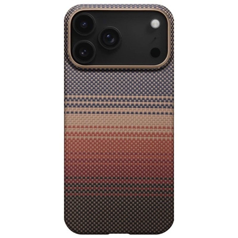 Kryt na mobil Pitaka Ultra-Slim Sunset na Apple iPhone 17 Pro - hnedý/oranžový